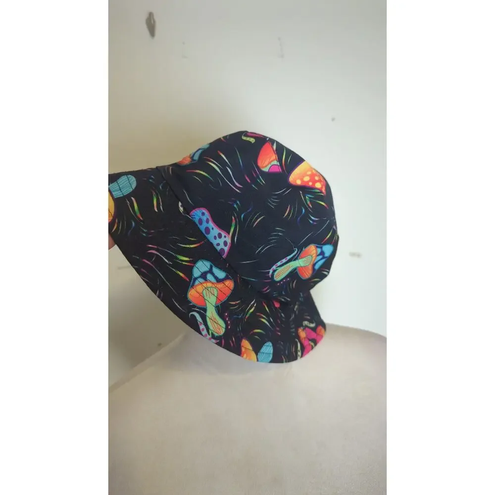Mushroom 🍄 Novelty Buckhead Hat Artsy Hippie ✌🏻 One Size Unisex
